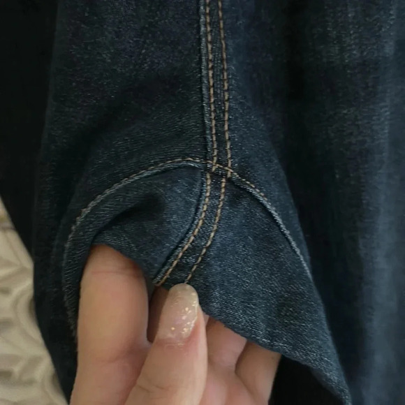 Indigo Blue Secret Fit Belly Stretch Straight Maternity Jeans Dark Wash M/L - Picture 4 of 7